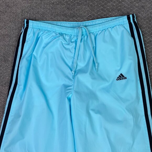 NWOT Vintage Y2K Adidas Windbreaker Track Pants Women's Large Semi Blue Burst - Picture 3 of 16